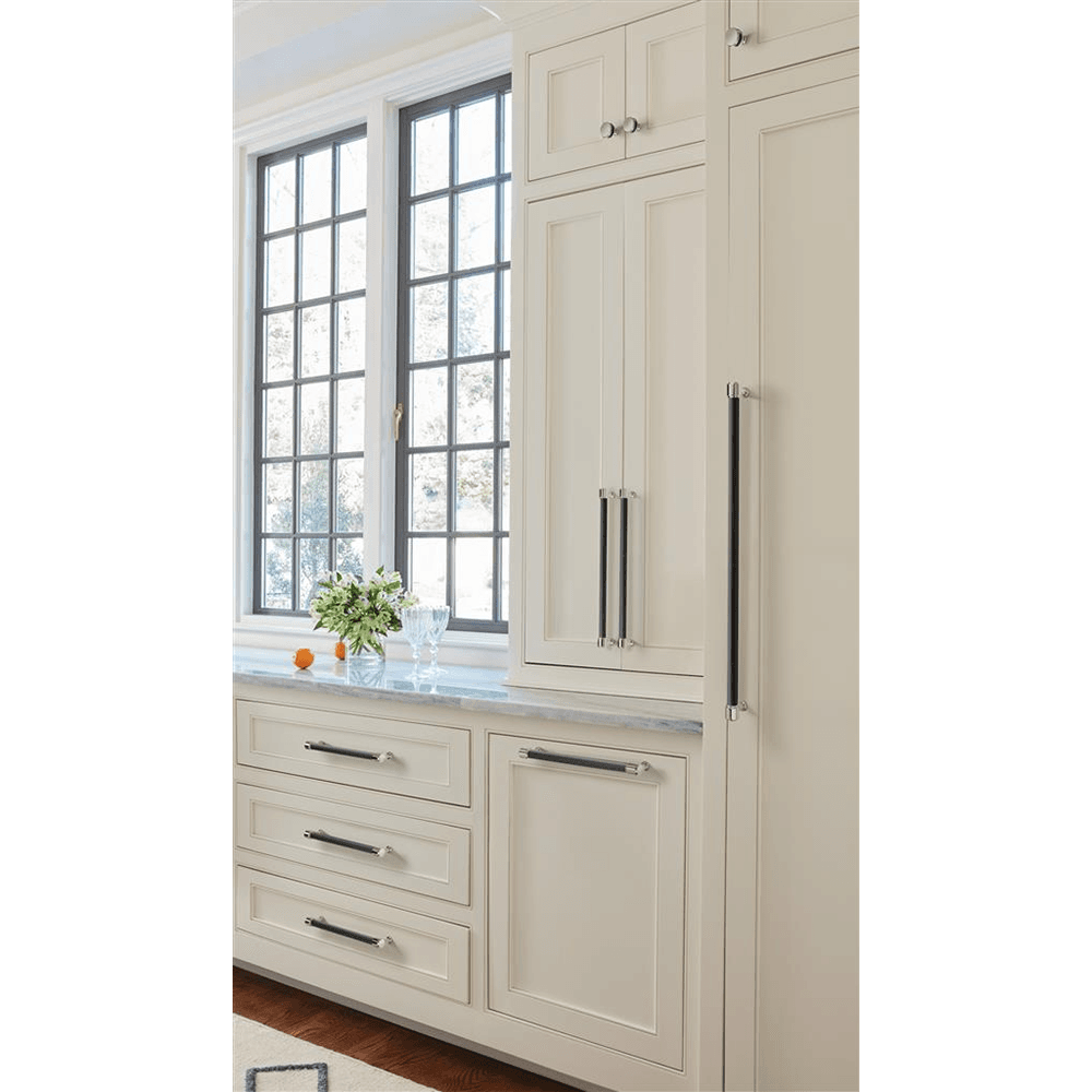 320mm Fairlane Cabinet Pull, Black Leather/Polished Nickel Alt 3 - Image