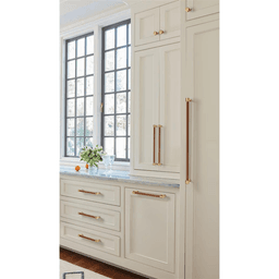 320mm Fairlane Cabinet Pull, Cognac Leather/Champagne Bronze Alt 3 - Image