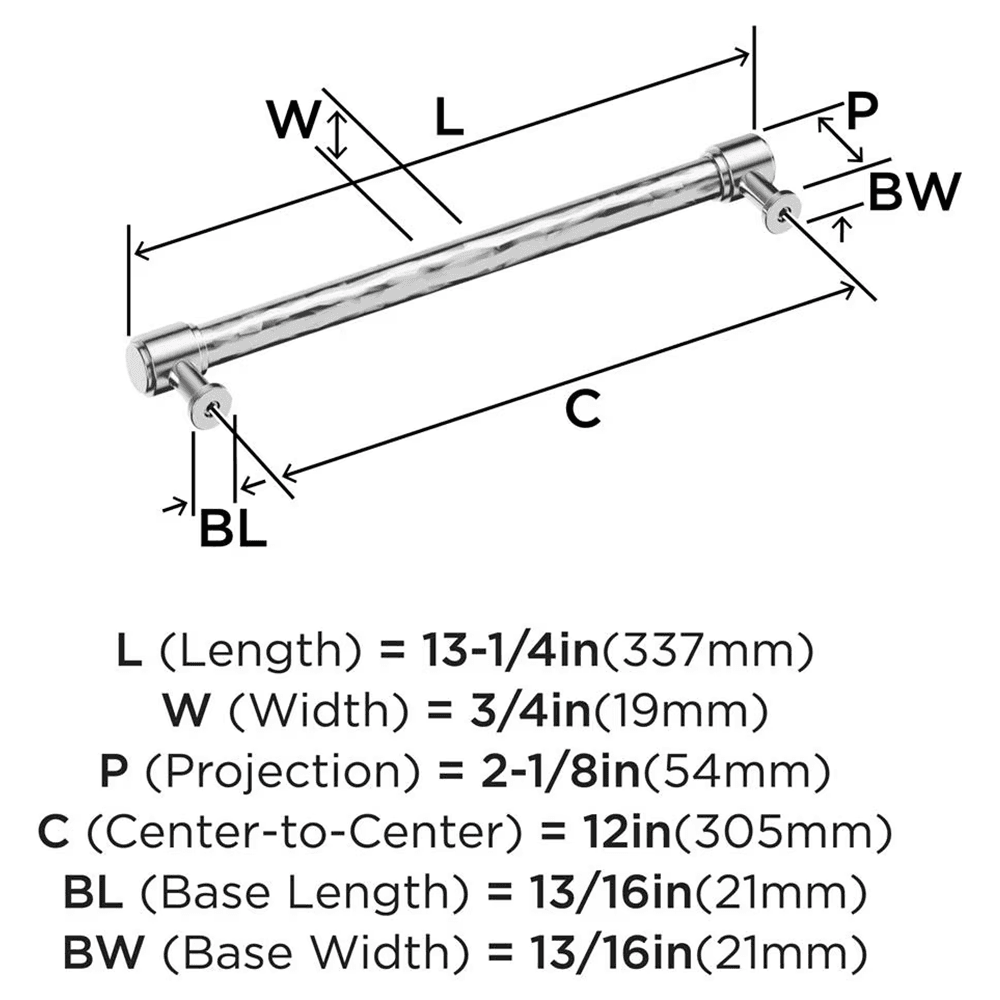 305mm Fairfax Appliance Pull, Polished Chrome Alt 1 - Image