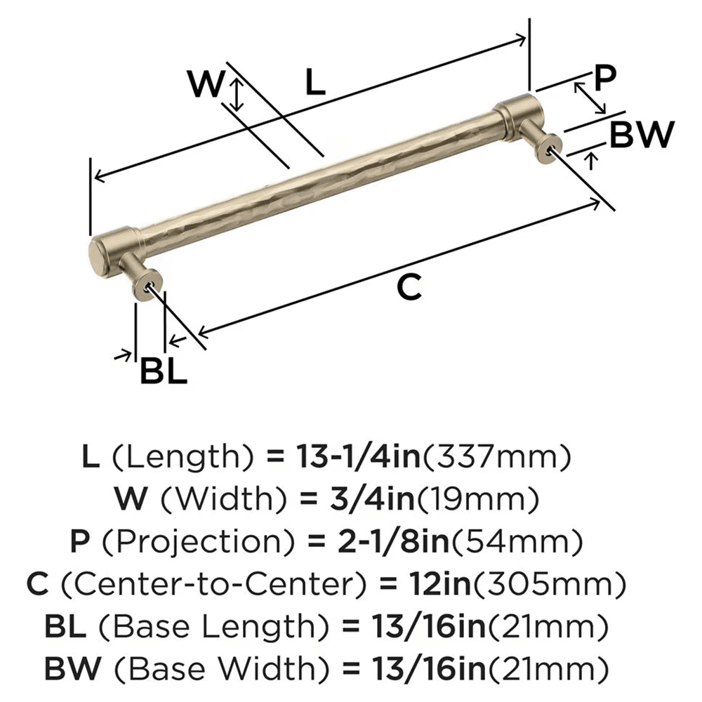 305mm Fairfax Appliance Pull, Golden Champagne Alt 1 - Image