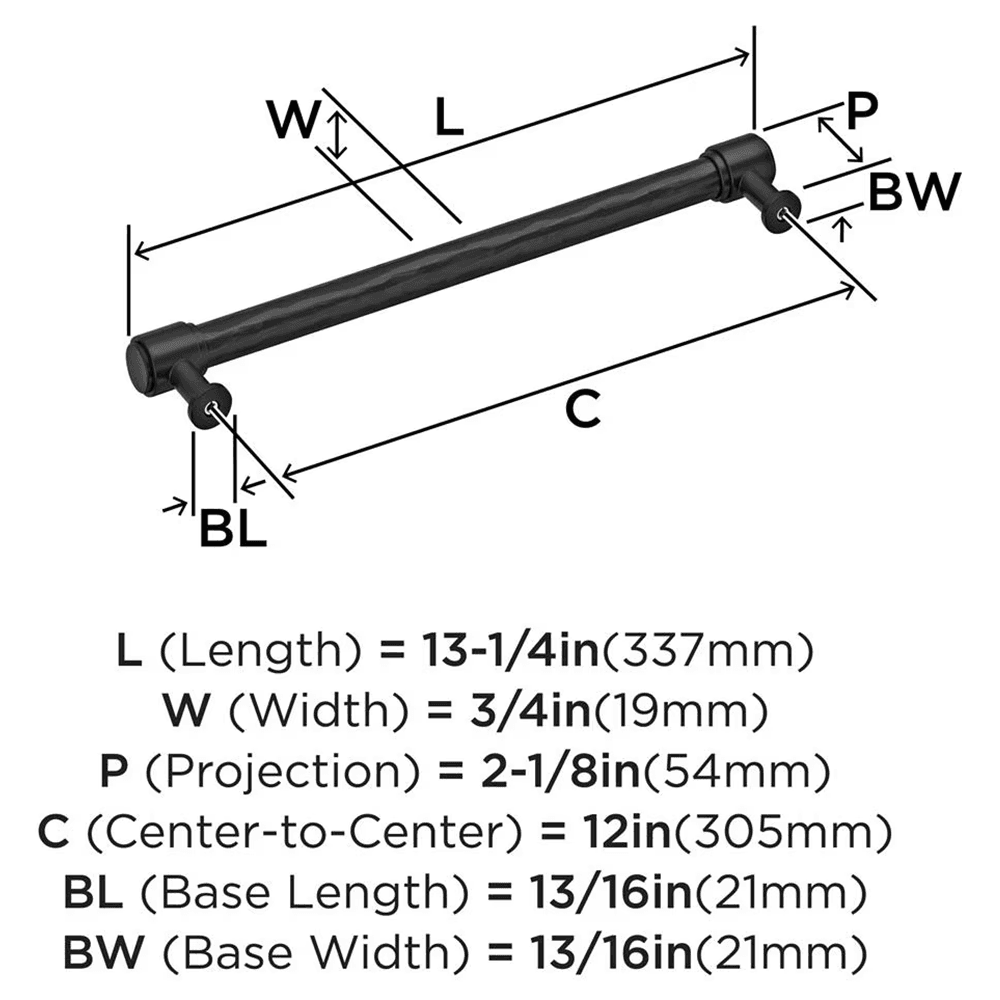305mm Fairfax Appliance Pull, Matte Black Alt 1 - Image