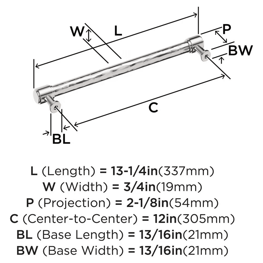 305mm Fairfax Appliance Pull, Polished Nickel Alt 1 - Image