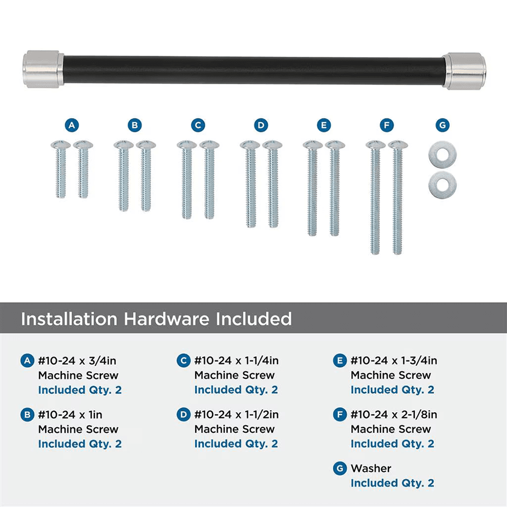 305mm Fairlane Appliance Pull, Black Leather/Satin Nickel Alt 2 - Image