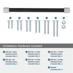305mm Fairlane Appliance Pull, Black Leather/Satin Nickel Alt 2 - Image