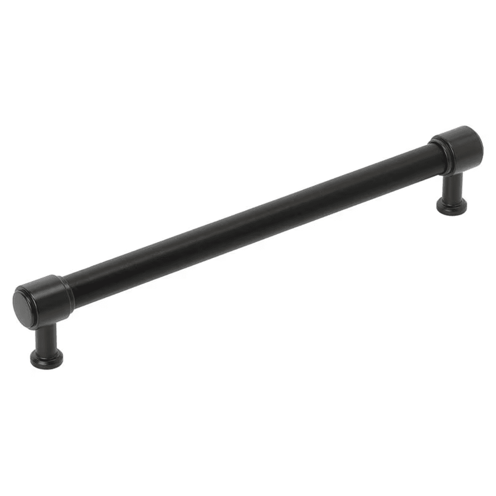 305mm Fairlane Appliance Pull, Black Leather/Matte Black Main - Image