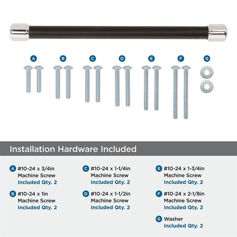 305mm Fairlane Appliance Pull, Black Leather/Polished Nickel Alt 2 - Image