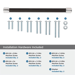 305mm Fairlane Appliance Pull, Black Leather/Polished Nickel Alt 2 - Image