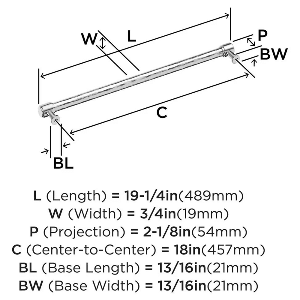 457mm Fairlane Appliance Pull, Black Leather/Matte Black Alt 1 - Image