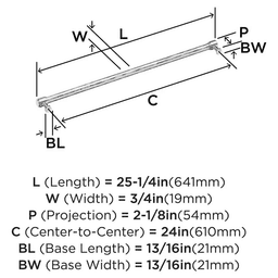 610mm Fairlane Appliance Pull, Black Leather/Champagne Bronze Alt 1 - Image