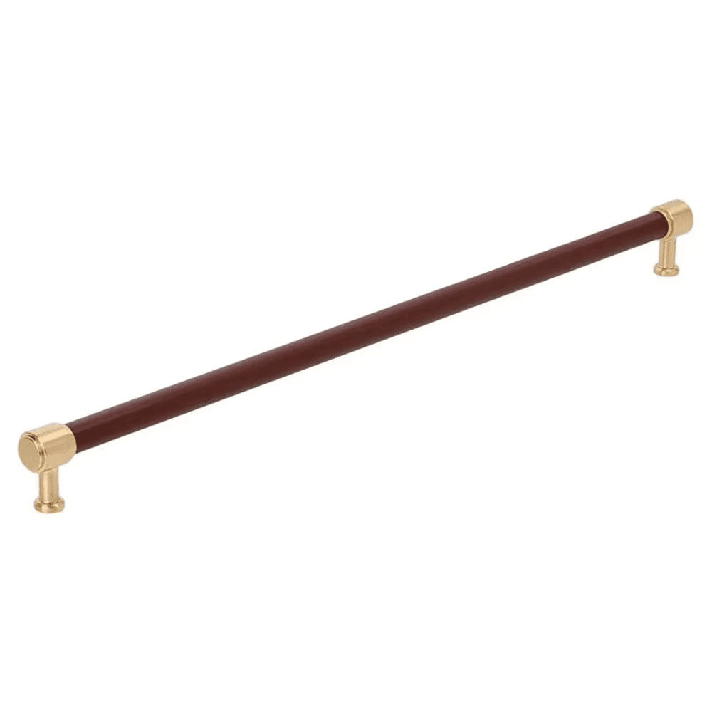 610mm Fairlane Appliance Pull, Brown Leather/Champagne Bronze Main - Image