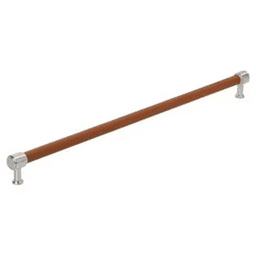 610mm Fairlane Appliance Pull, Cognac Leather/Champagne Bronze Main - Image