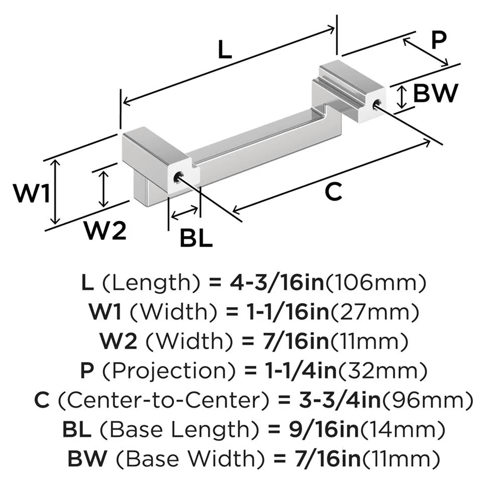 3-3/4" Rockhurst Cabinet Pull, Matte Black Alt 1 - Image