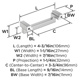 3-3/4" Rockhurst Cabinet Pull, Matte Black Alt 1 - Image