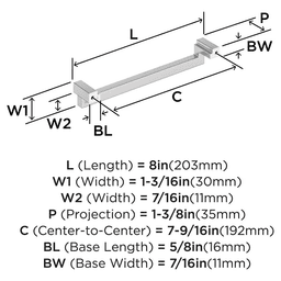 7-9/16" Rockhurst Cabinet Pull, Satin Nickel Alt 1 - Image