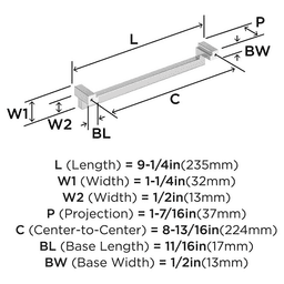 8-13/16" Rockhurst Cabinet Pull, Champagne Bronze Alt 1 - Image