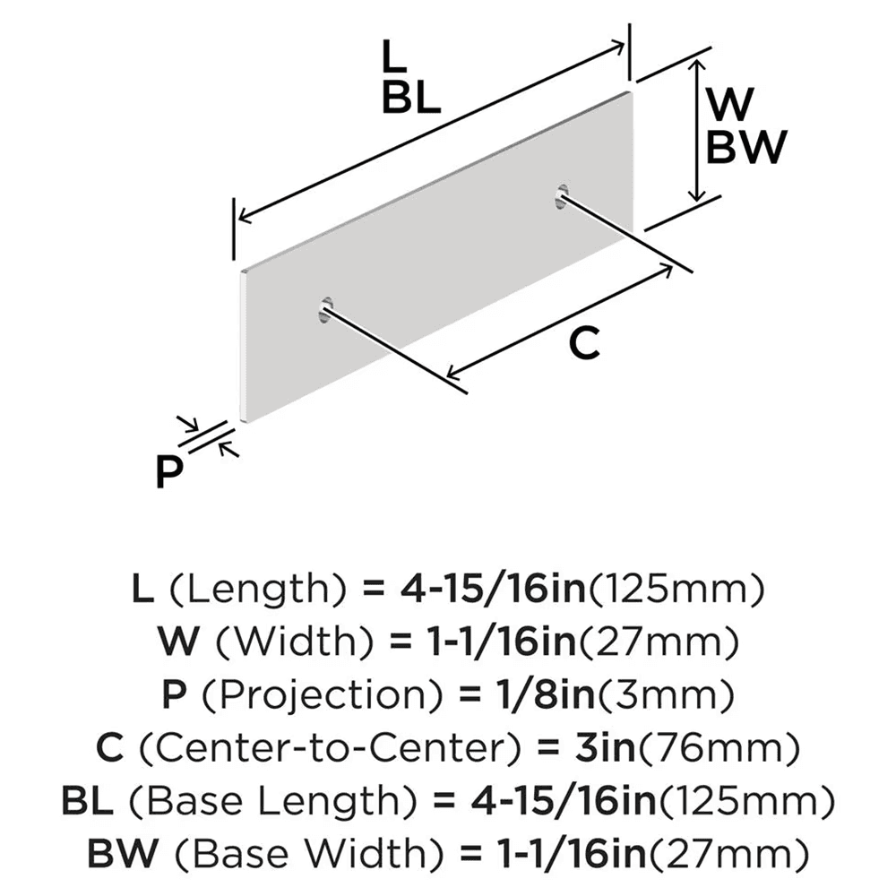 3" Maymont Pull Backplate, Matte Black Alt 1 - Image