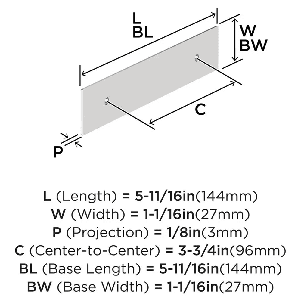 3-3/4" Maymont Pull Backplate, Satin Nickel Alt 1 - Image