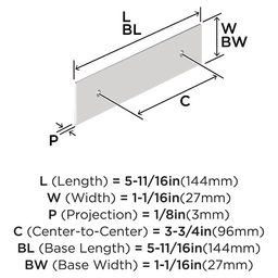 3-3/4" Maymont Pull Backplate, Satin Nickel Alt 1 - Image