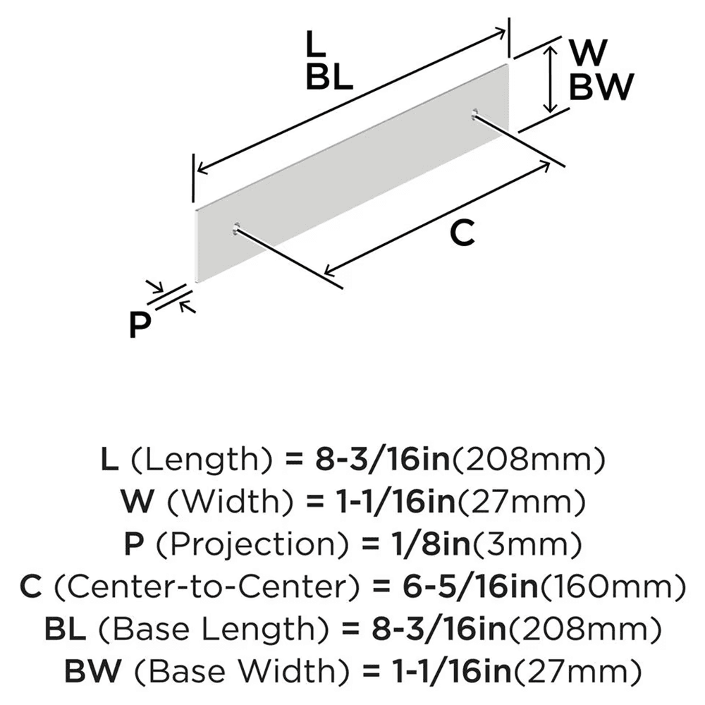 6-5/16" Maymont Pull Backplate, Polished Chrome Alt 1 - Image