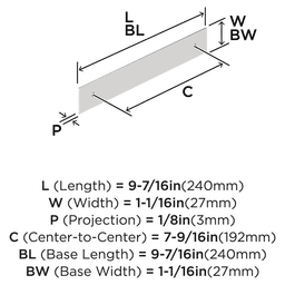7-9/16" Maymont Pull Backplate, Polished Nickel Alt 1 - Image