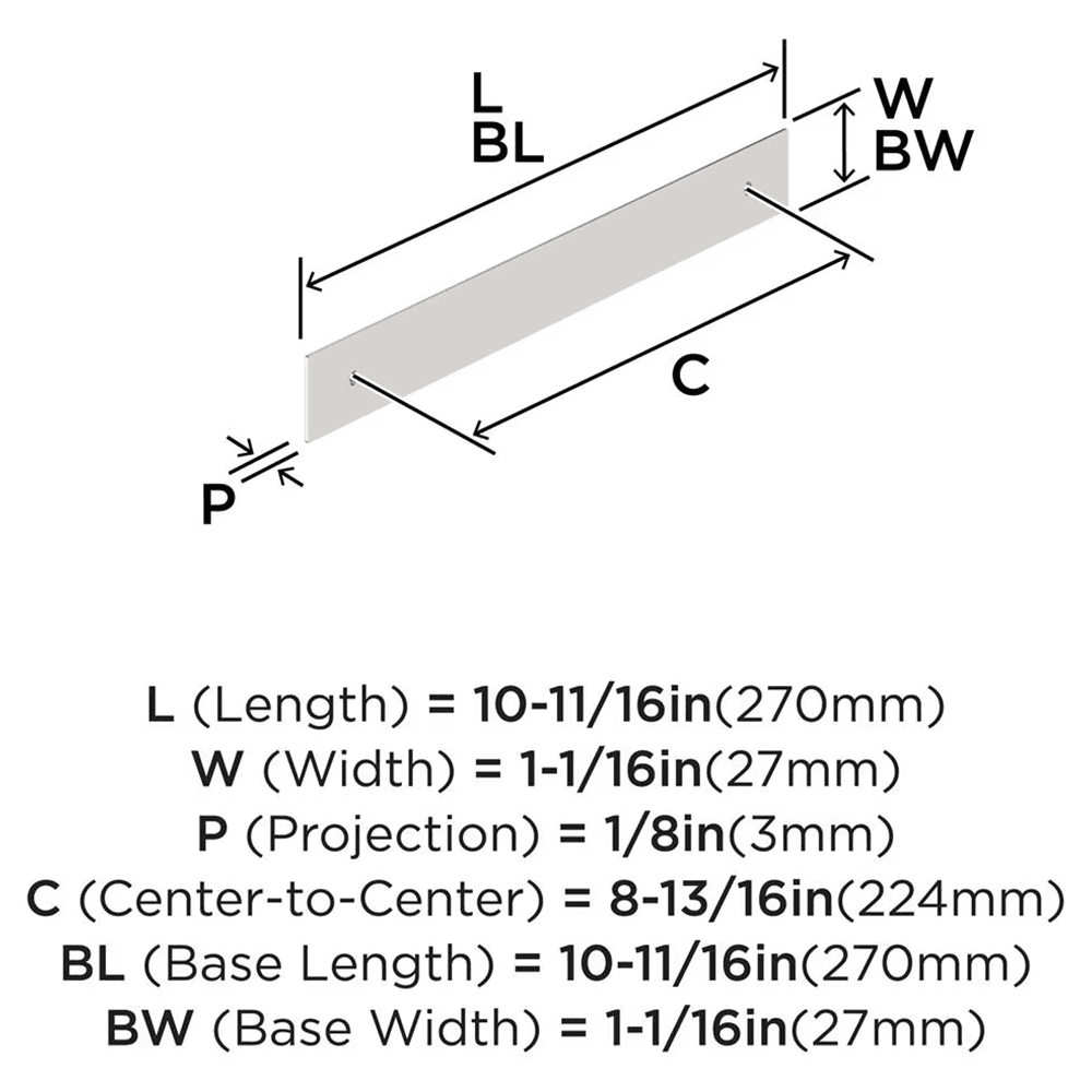 8-13/16" Maymont Pull Backplate, Golden Champagne Alt 1 - Image