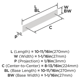 8-13/16" Maymont Pull Backplate, Polished Chrome Alt 1 - Image