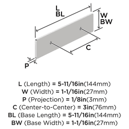 3" Thoreau Pull Backplate, Golden Champagne Alt 1 - Image