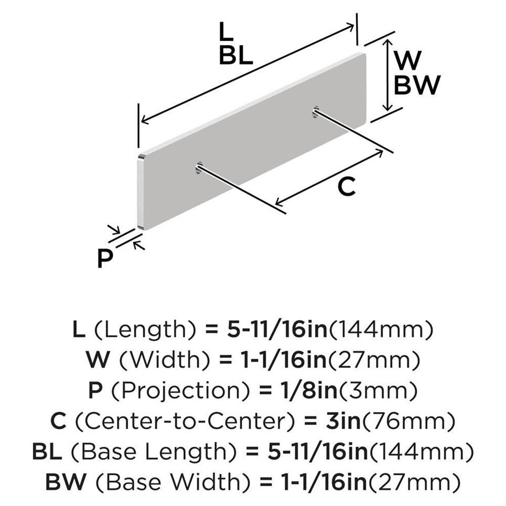 3" Thoreau Pull Backplate, Satin Nickel Alt 1 - Image