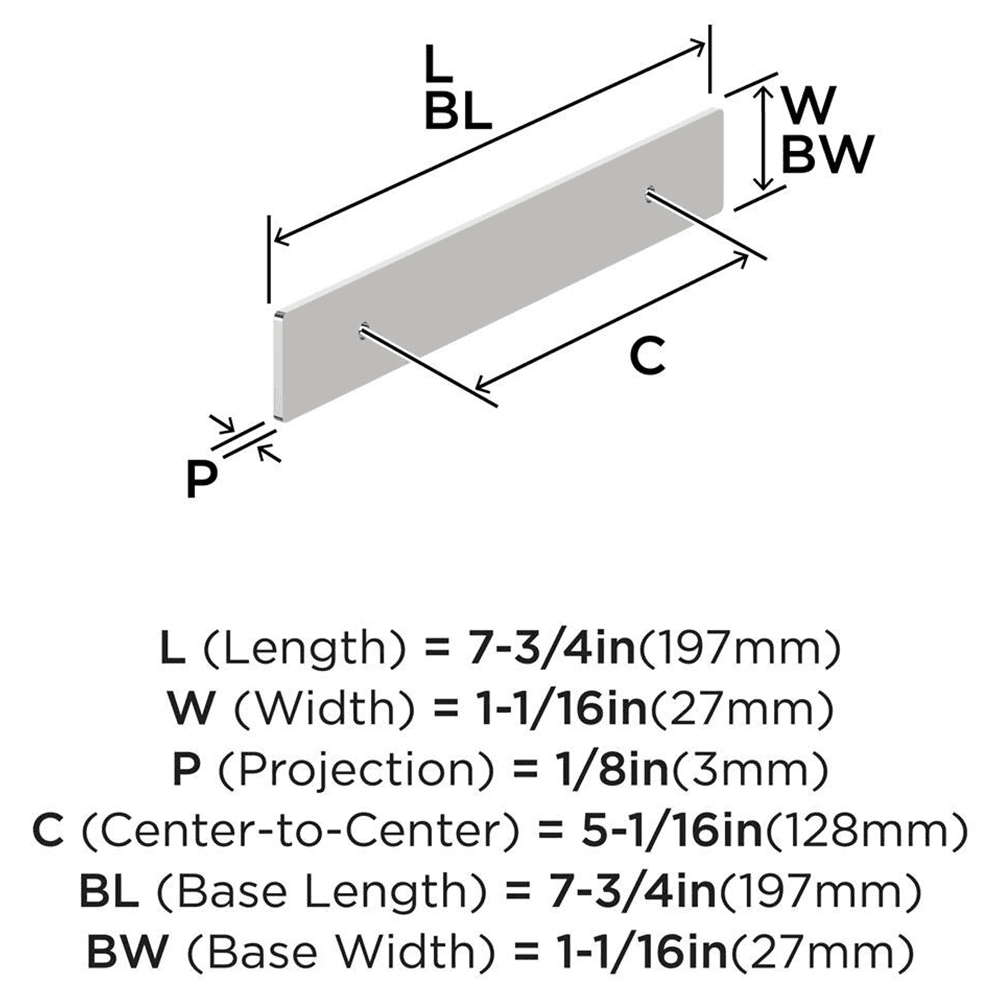 5-1/16" Thoreau Pull Backplate, Polished Chrome Alt 1 - Image