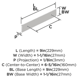 160mm Thoreau Rectangle Backplate, Polished Chrome Alt 1 - Image