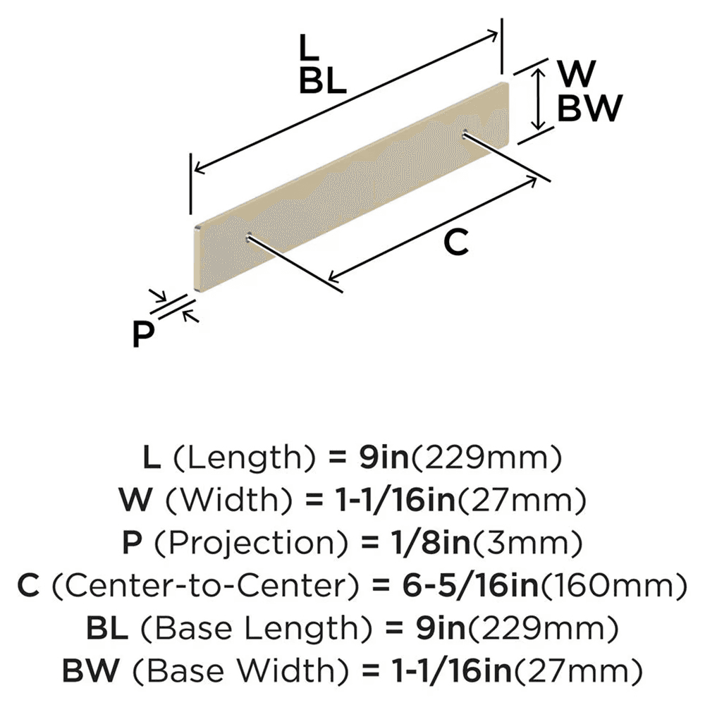 160mm Thoreau Rectangle Backplate, Golden Champagne Alt 1 - Image