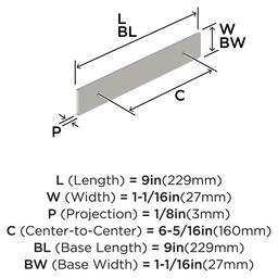 160mm Thoreau Rectangle Backplate, Satin Nickel Alt 1 - Image