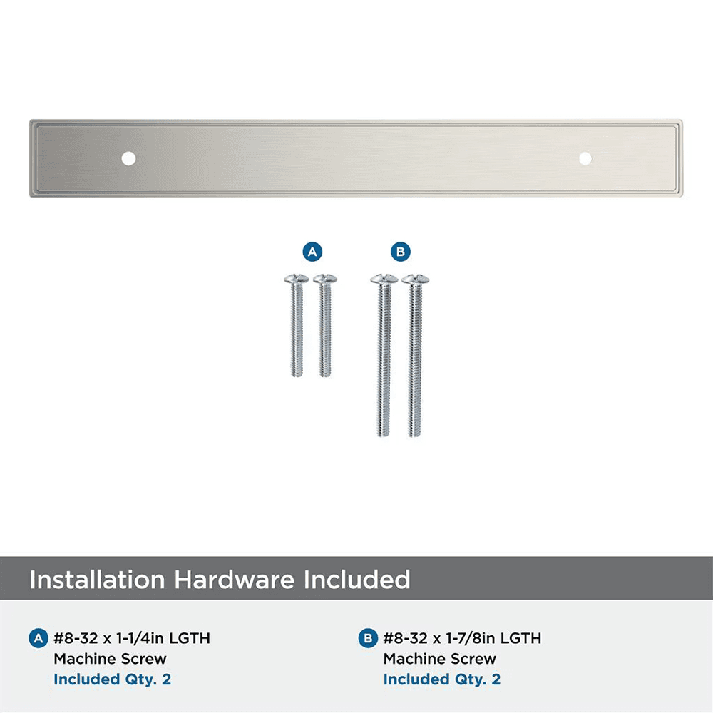 160mm Thoreau Rectangle Backplate, Satin Nickel Alt 2 - Image
