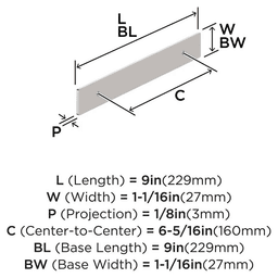160mm Thoreau Rectangle Backplate, Polished Nickel Alt 1 - Image