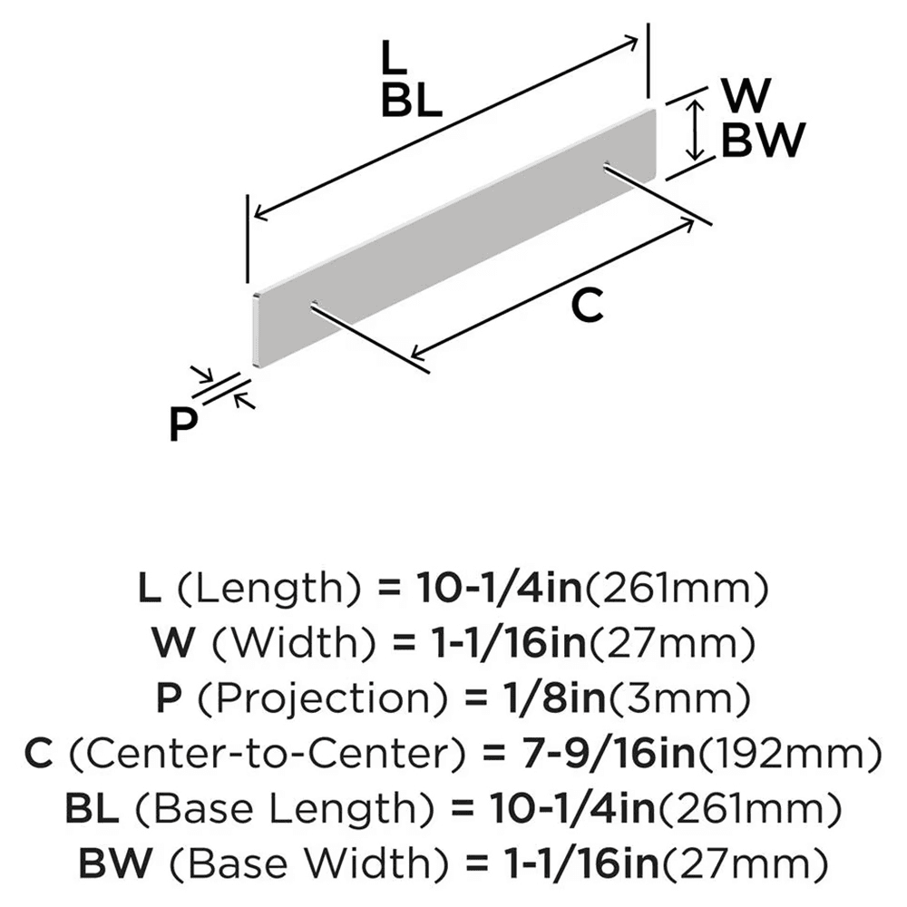 192mm Thoreau Rectangle Backplate, Polished Chrome Alt 1 - Image