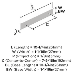 192mm Thoreau Rectangle Backplate, Polished Chrome Alt 1 - Image