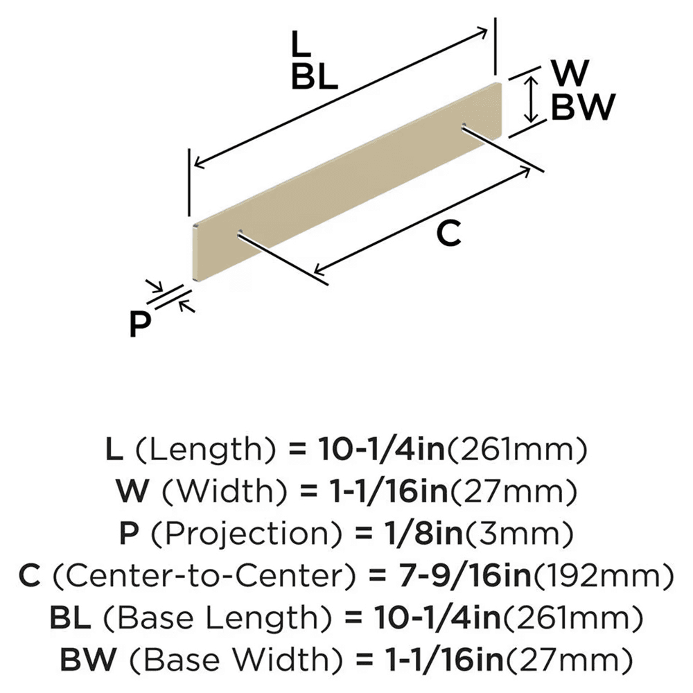 192mm Thoreau Rectangle Backplate, Golden Champagne Alt 1 - Image