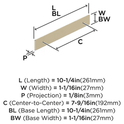 192mm Thoreau Rectangle Backplate, Golden Champagne Alt 1 - Image