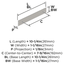 192mm Thoreau Rectangle Backplate, Satin Nickel Alt 1 - Image