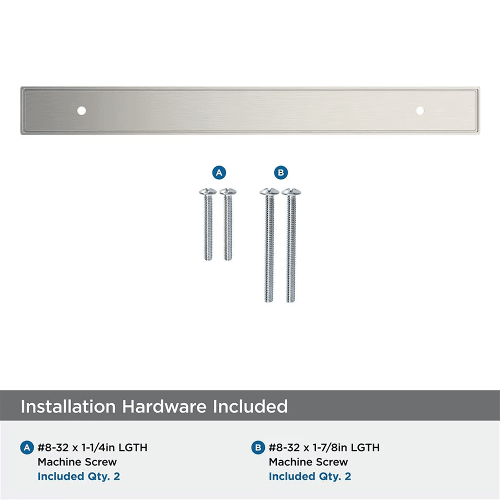 192mm Thoreau Rectangle Backplate, Satin Nickel Alt 2 - Image
