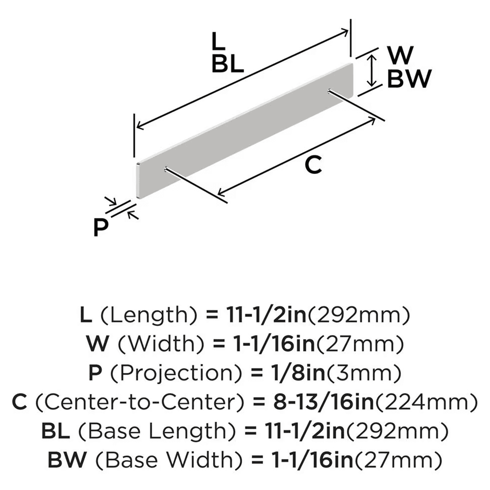224mm Thoreau Rectangle Backplate, Polished Chrome Alt 1 - Image