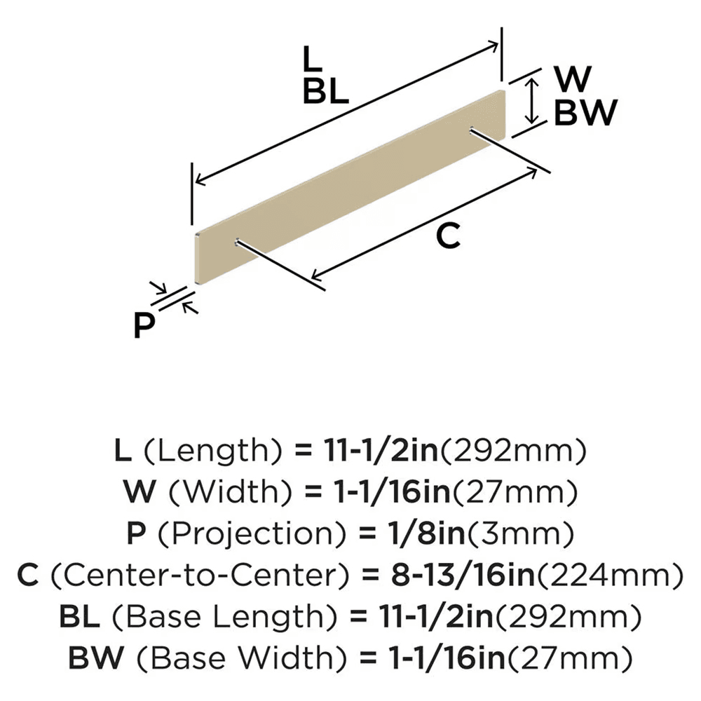 224mm Thoreau Rectangle Backplate, Golden Champagne Alt 1 - Image