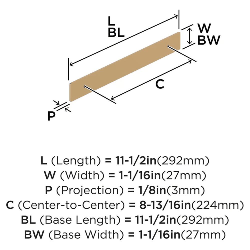 224mm Thoreau Rectangle Backplate, Champagne Bronze Alt 1 - Image
