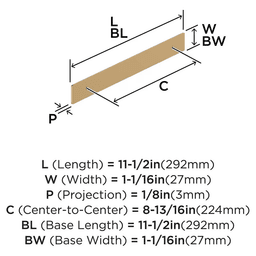 224mm Thoreau Rectangle Backplate, Champagne Bronze Alt 1 - Image