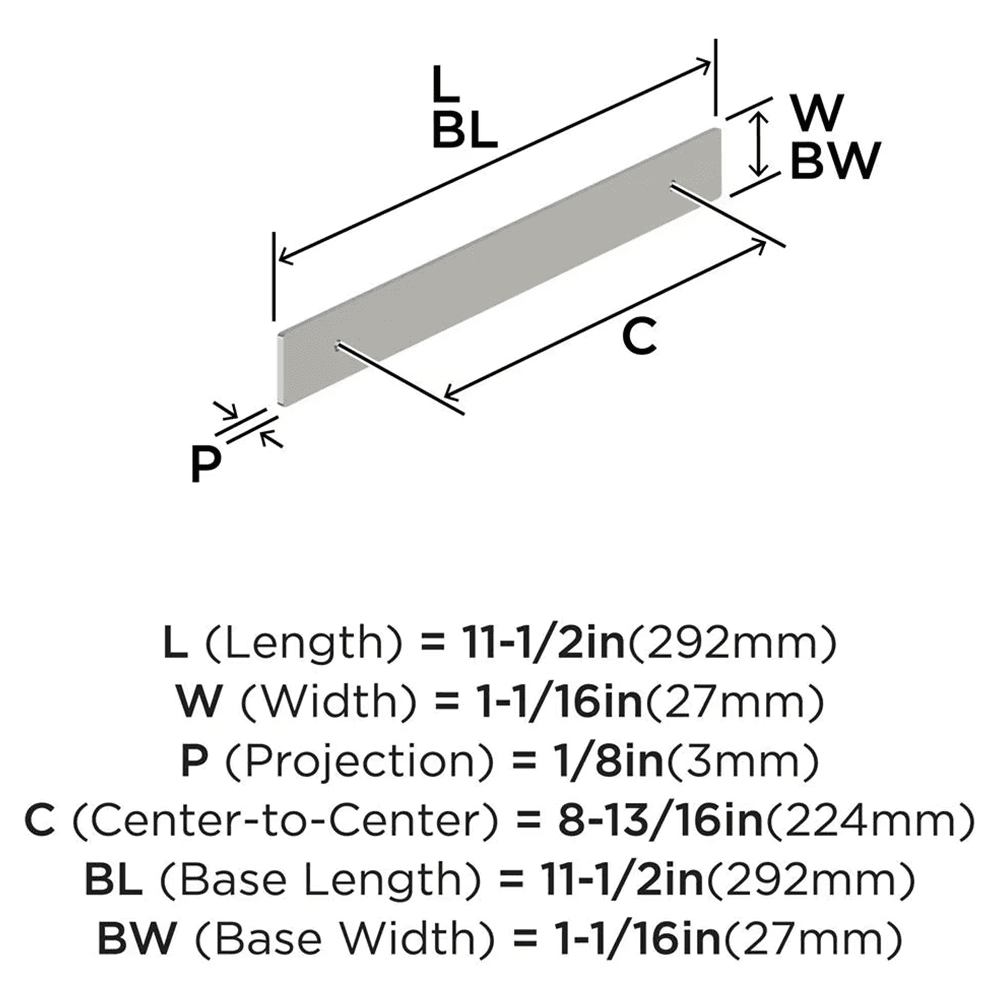 224mm Thoreau Rectangle Backplate, Satin Nickel Alt 1 - Image