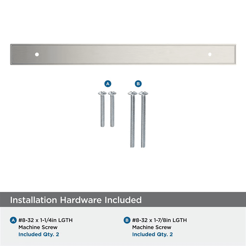 224mm Thoreau Rectangle Backplate, Satin Nickel Alt 2 - Image