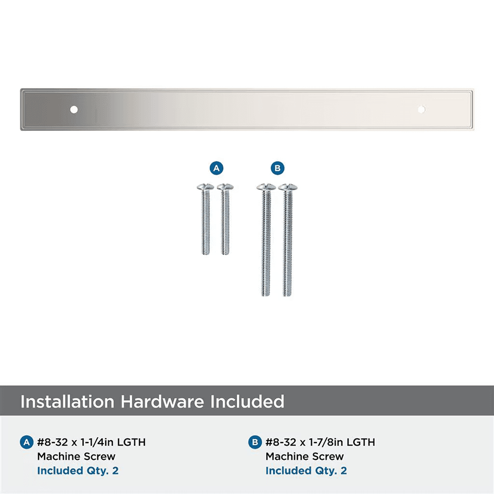 224mm Thoreau Rectangle Backplate, Polished Nickel Alt 2 - Image