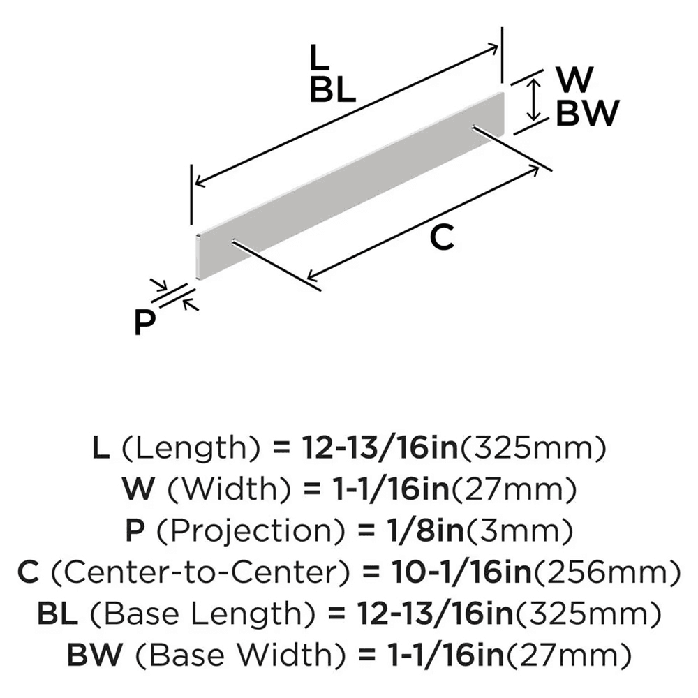 256mm Thoreau Rectangle Backplate, Polished Chrome Alt 1 - Image