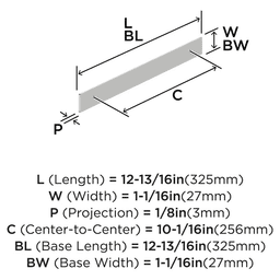 256mm Thoreau Rectangle Backplate, Polished Chrome Alt 1 - Image