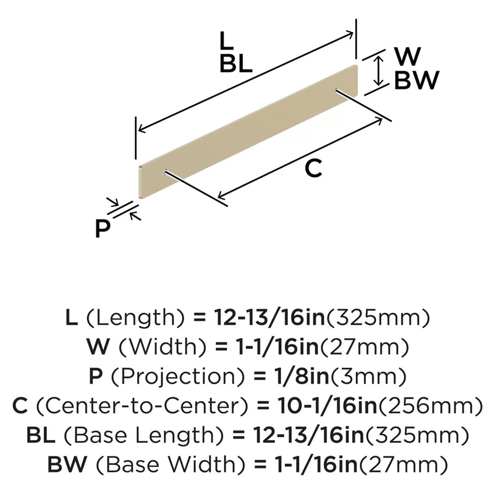 256mm Thoreau Rectangle Backplate, Golden Champagne Alt 1 - Image